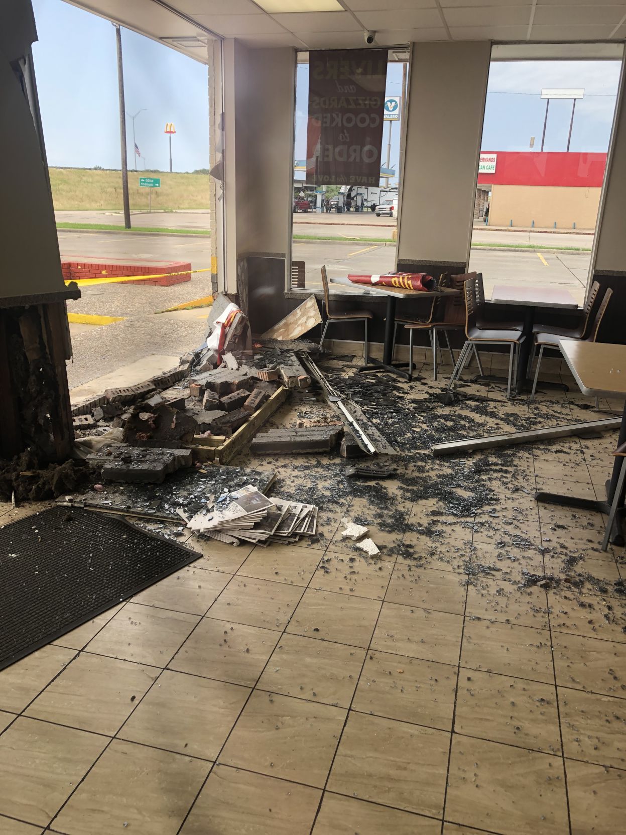 An SUV crashed into the Church's Chicken in Edna